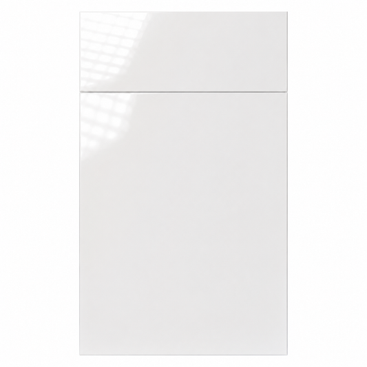 White cabinet door with a glossy finish on a white background|USA Cabinets Outlet |