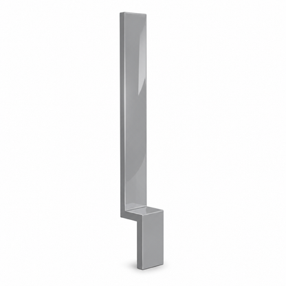A modern, minimalist chrome wall-mounted shelf or console stand with a sleek, rectangular design and a glossy finish, shown on a solid white background | USA Cabinets Outlet 