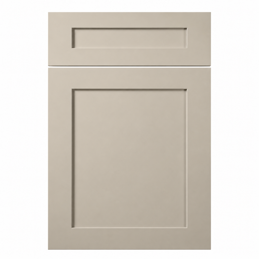 Beige cabinet door with a rectangular panel on a white background|USA Cabinets Outlet |