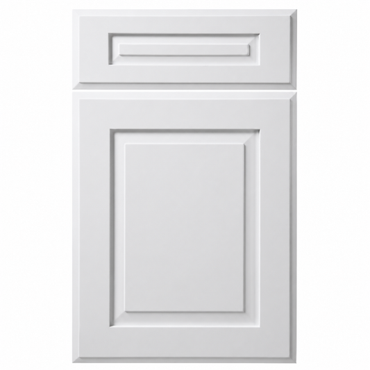 White cabinet door with a rectangular design on a white background|USA Cabinets Outlet |