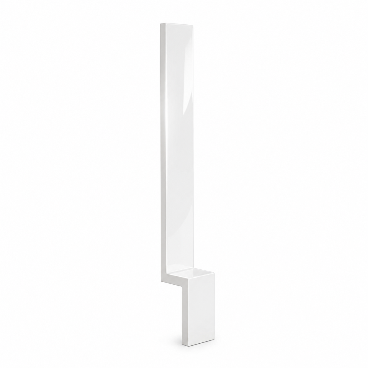 A modern, minimalist white wall-mounted vanity mirror with a sleek rectangular frame and a built-in storage cubby at the base, shown on a solid white background | USA Cabinets Outlet 