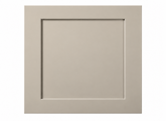 A square shaker-style cabinet door or panel in a warm light beige finish, shown against a plain white background.
