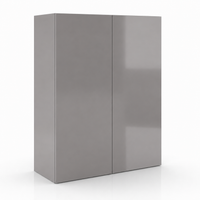High Gloss Gray 36″ H Double Door Wall Cabinet