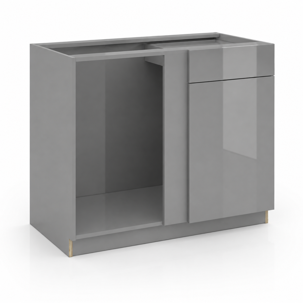High Gloss Gray Blind Corner Base Cabinet (L/R interchangeable)