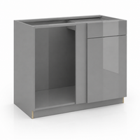 High Gloss Gray Blind Corner Base Cabinet (L/R interchangeable)