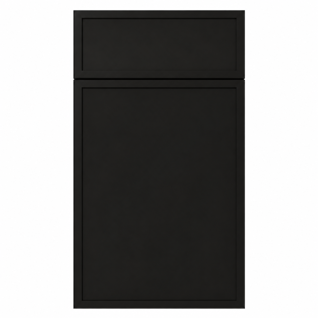 Black cabinet door  on a white background ( USA Cabinets Outlet )