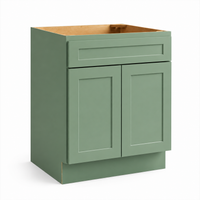 Jade Green Shaker Sink Base Cabinet – 2 Doors &  1 False Drawer