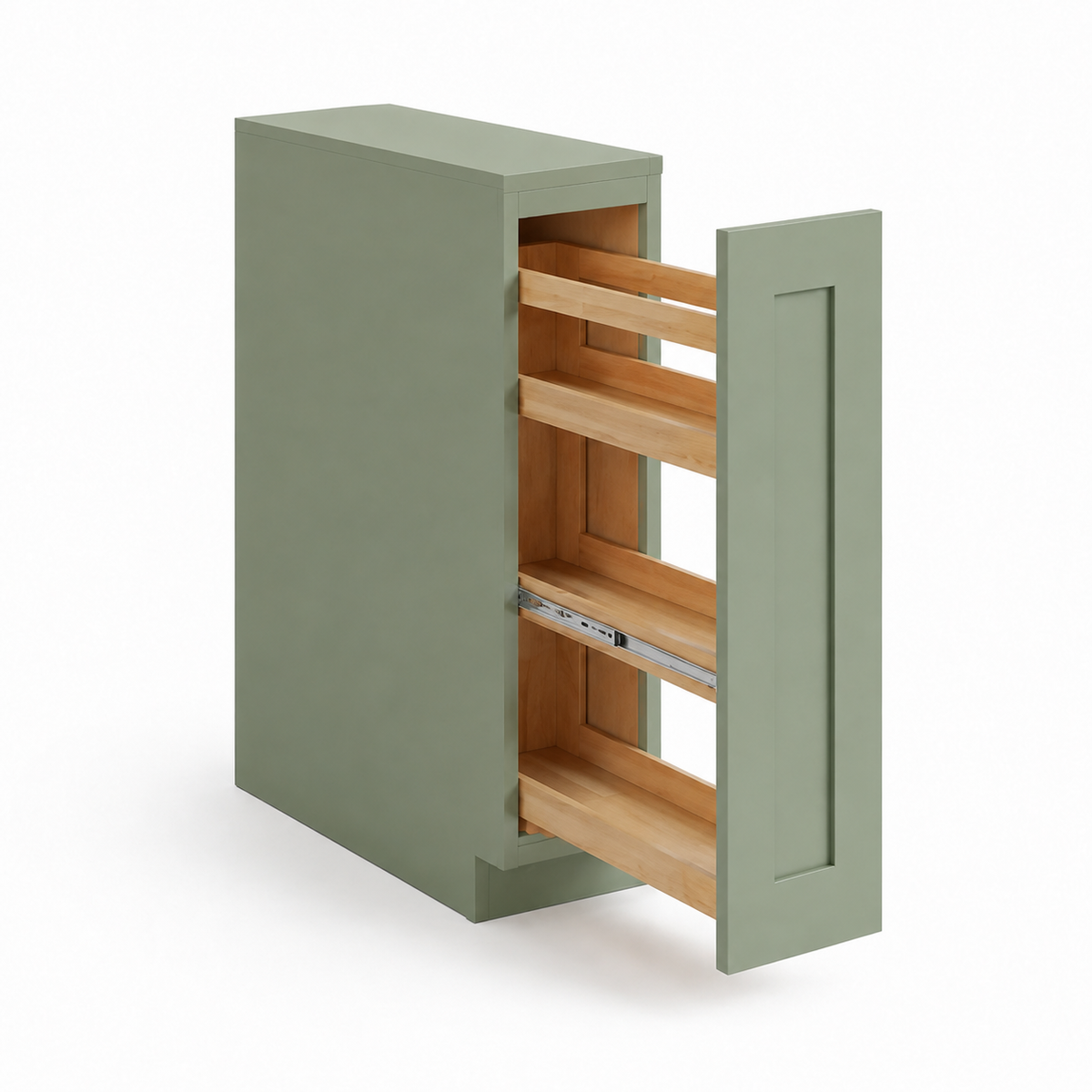 Jade Green Shaker Spice Pull Base Cabinet
