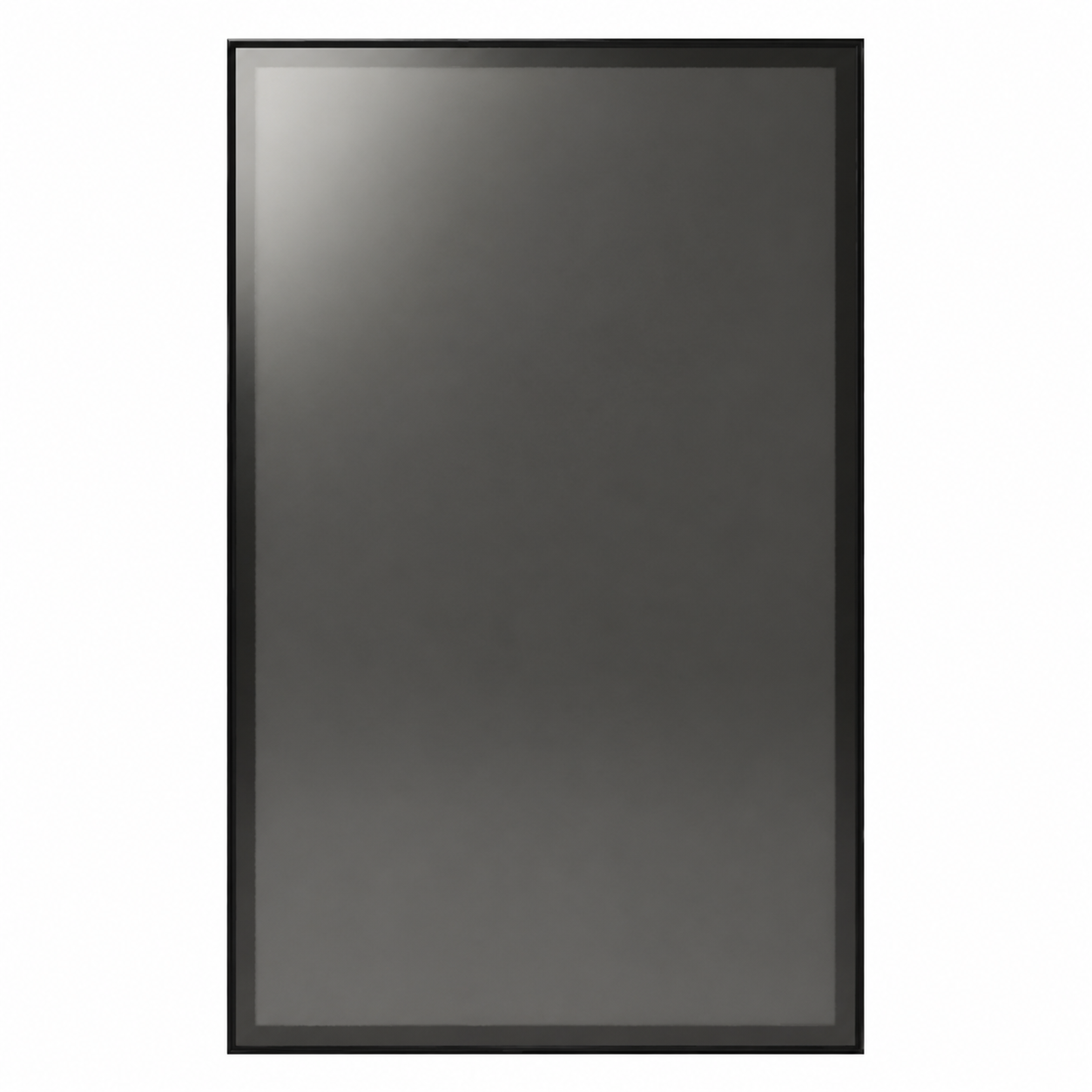 Black-framed mirror on a white background (USA Cabinets Outlet)