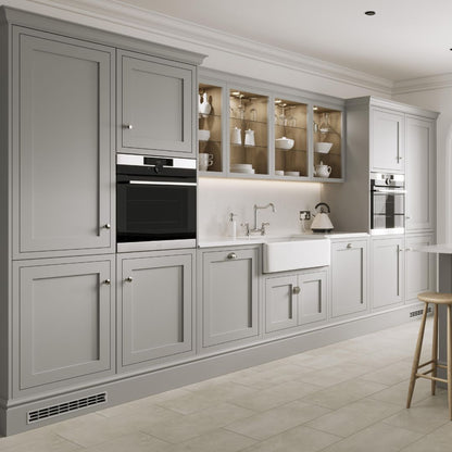 Modern kitchen with gray cabinets at USA Cabinets Outlet.