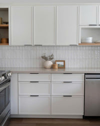 White Shaker Three Drawer Base Cabinet
