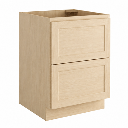 Unfinished Shaker 2 Drawers Base Cabinet