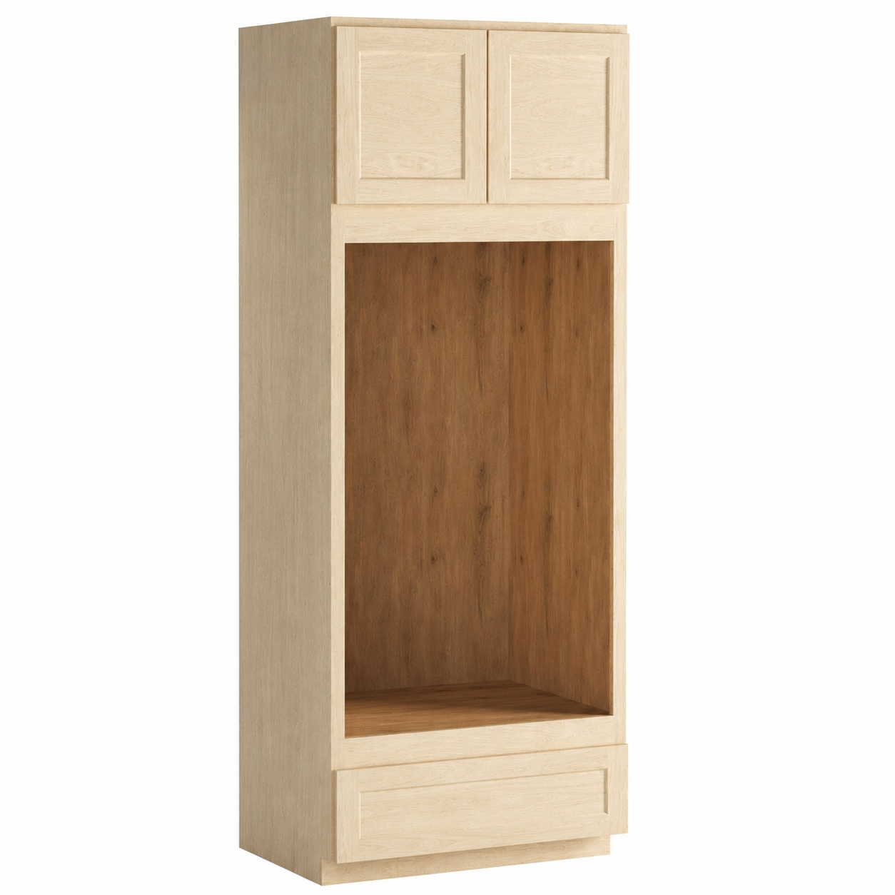 Unfinished Shaker 33″ W Double Door Oven Pantry Cabinet