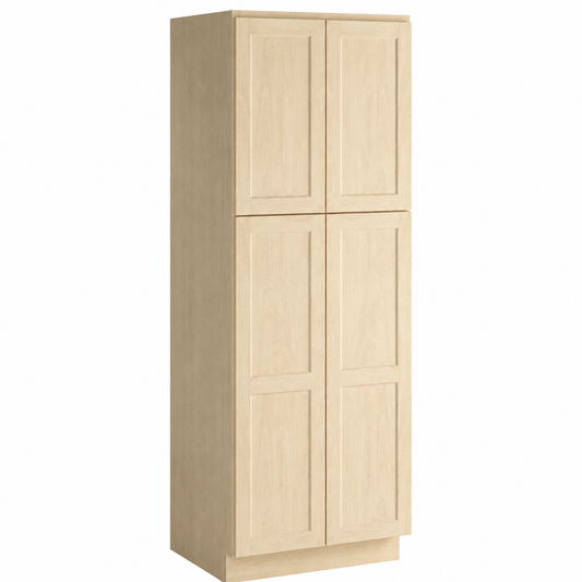 Unfinished Shaker 30"W Utility Pantry Cabinet with 2 Doors