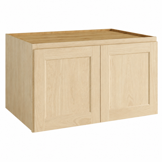 Unfinished Shaker 36" W Refrigerator Wall Double Door Cabinet
