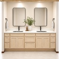 Unfinished Shaker Vanity Combo Cabinet with 2 Left  Drawers