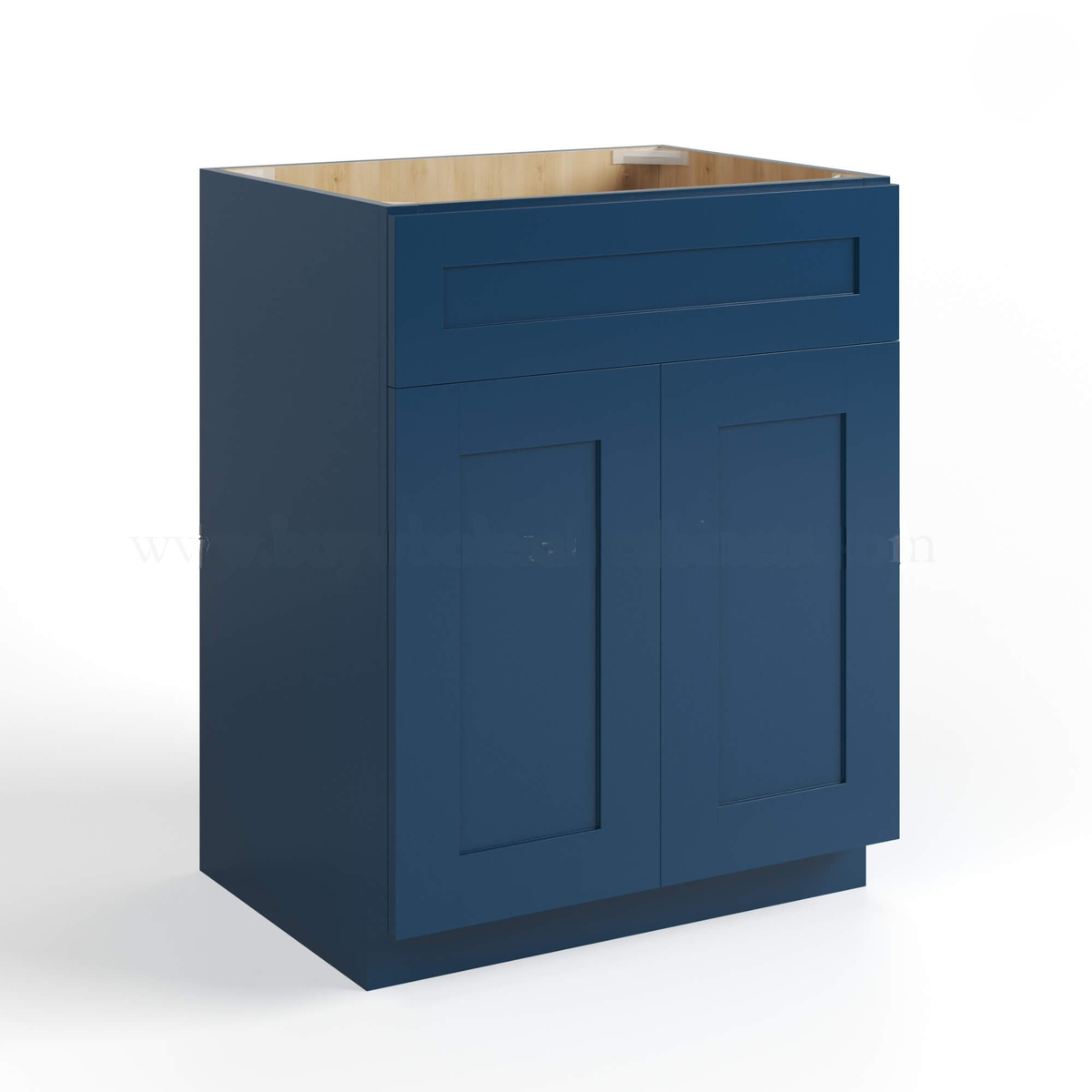 Navy Blue Shaker Sink Base Cabinet – 2 Doors &  1 False Drawer