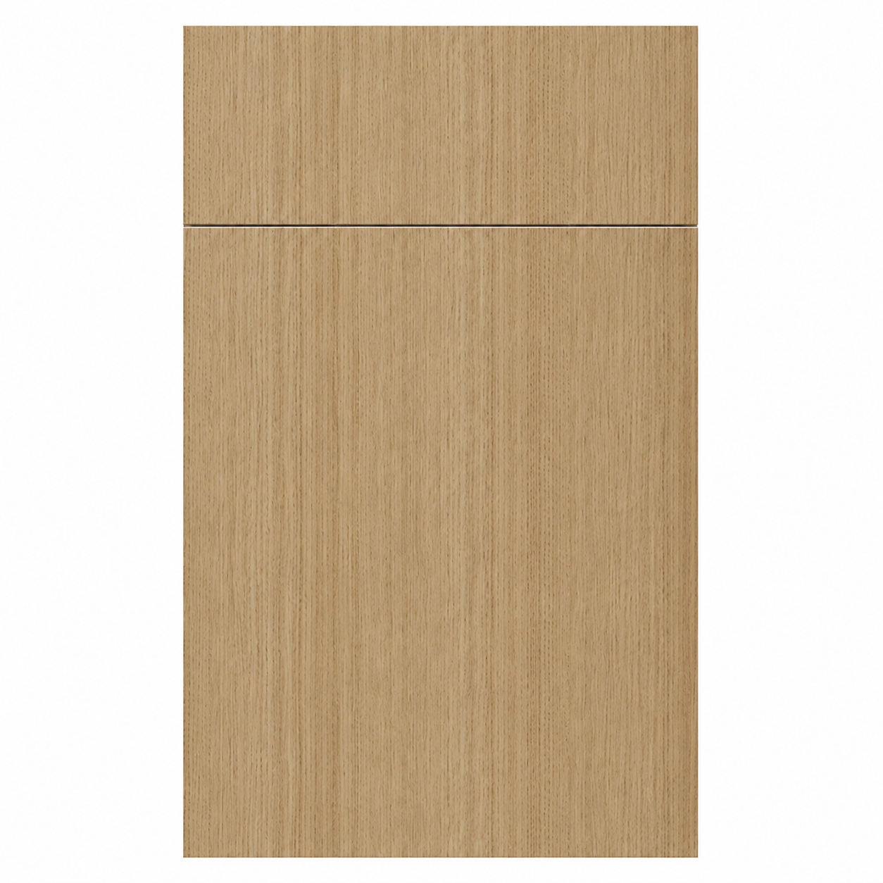 Wooden cabinet door with a light brown finish on a white background ( USA Cabinets Outlet )