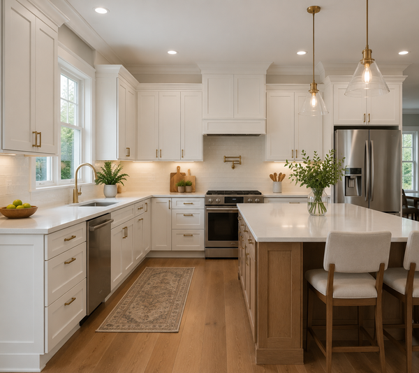 White kitchen shaker cabinets