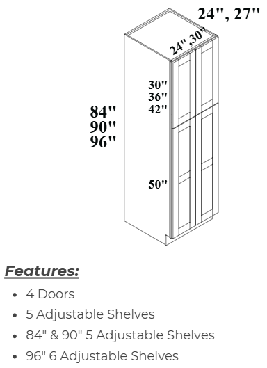 Pantry_Cabinet_Two_Double_Doors_2D USACabinetsOutlet