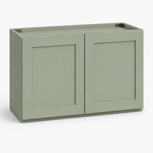 Green cabinet with two doors on a white background|USA Cabinets Outlet|