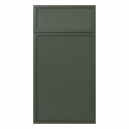 Green cabinet door on a white background ( USA Cabinets Outlet )
