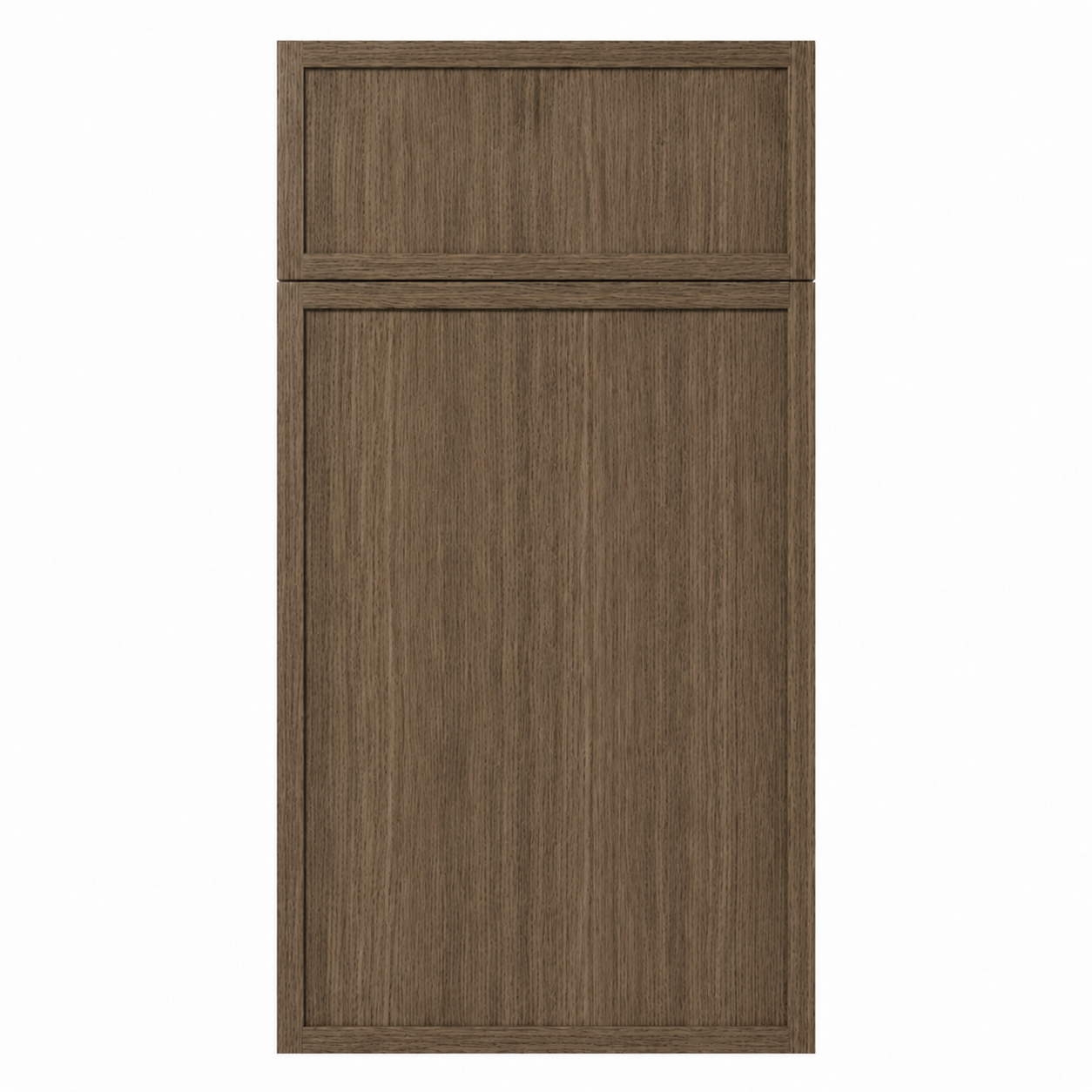 Wooden cabinet door with a two-tone design on a white background |USA Cabinets Outlet |