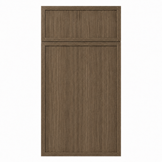 Wooden cabinet door with a two-tone design on a white background |USA Cabinets Outlet |