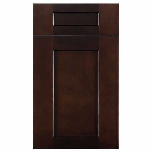 Dark brown wooden cabinet door on a white background |USA Cabinets Outlet |