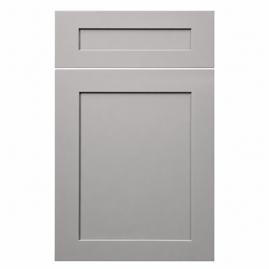 Gray cabinet door with a rectangular design on a white background ( USA Cabinets Outlet )