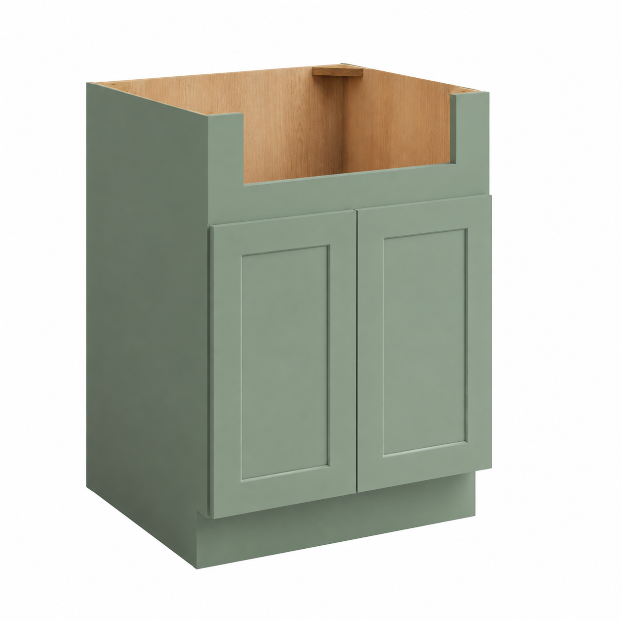 Jade Green Shaker Farmhouse Sink Base Cabinet – 2 Doors
