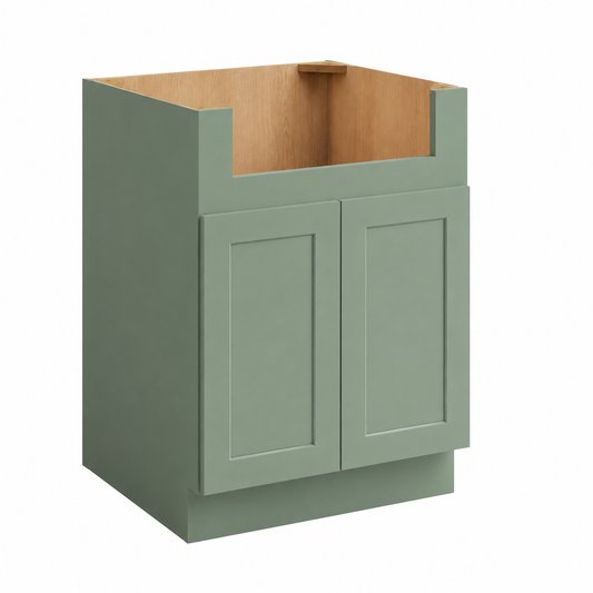 Jade Green Shaker Farmhouse Sink Base Cabinet – 2 Doors