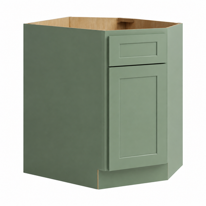 Jade Green Shaker Sink Base Angle Cabinet