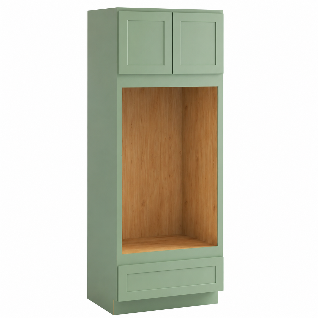 Jade Green Shaker 33″ W Double Door Oven Pantry Cabinet