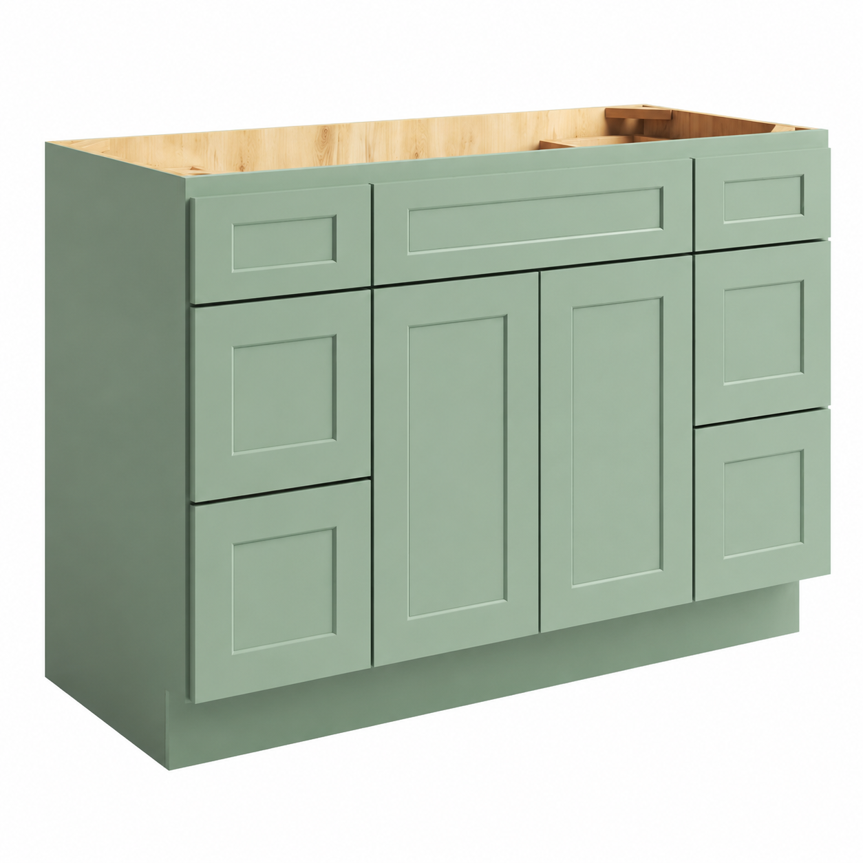 Jade Green Shaker 48"W Vanity Combo Cabinet