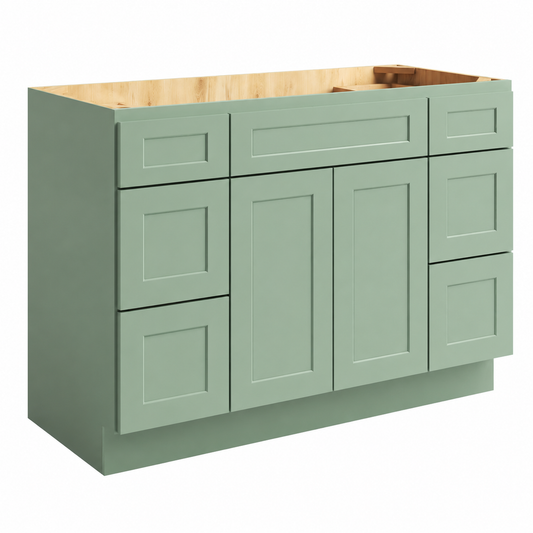 Jade Green Shaker 48"W Vanity Combo Cabinet