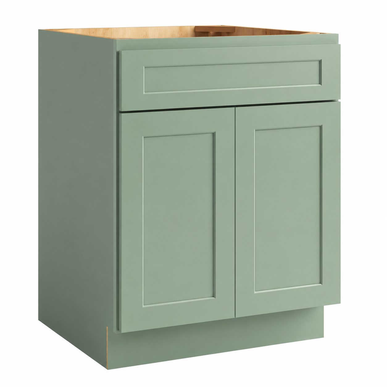 Jade Green Shaker Single Drawer Vanity Sink Base Cabinet