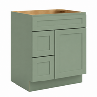 Jade Green Shaker Vanity Combo Cabinet with 2 Left  Drawers