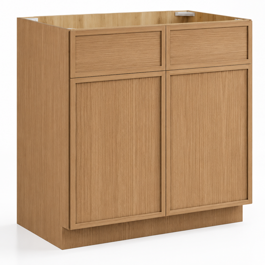 Wooden cabinet with doors and drawers on a white background |USA Cabinets Outlet|