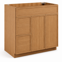 Slim Natural Oak Shaker Vanity Combo Cabinet with 2 Left Drawers