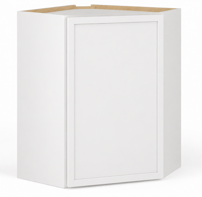 Slim White Shaker Wall Diagonal Corner Cabinet – 24"W × 12"D