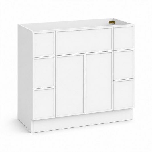 Slim Shaker White 48"W Vanity Sink Drawer Base Cabinet