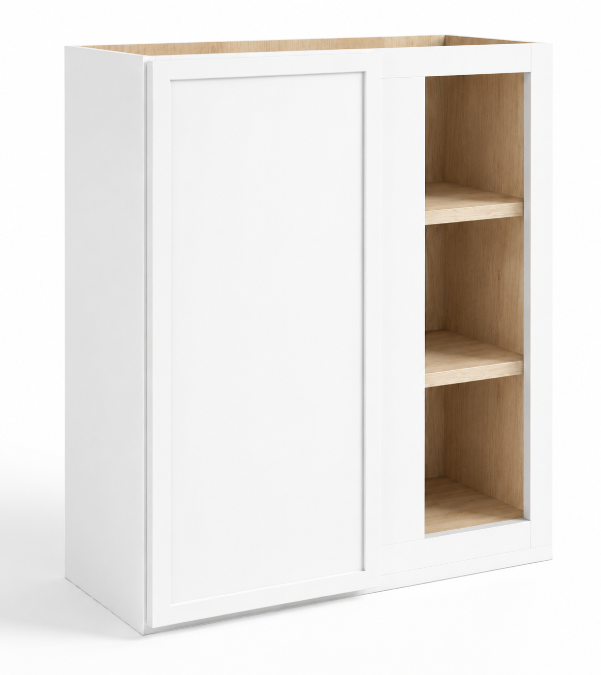Slim White Shaker Wall Blind Corner Cabinet – 27"W × 12"D