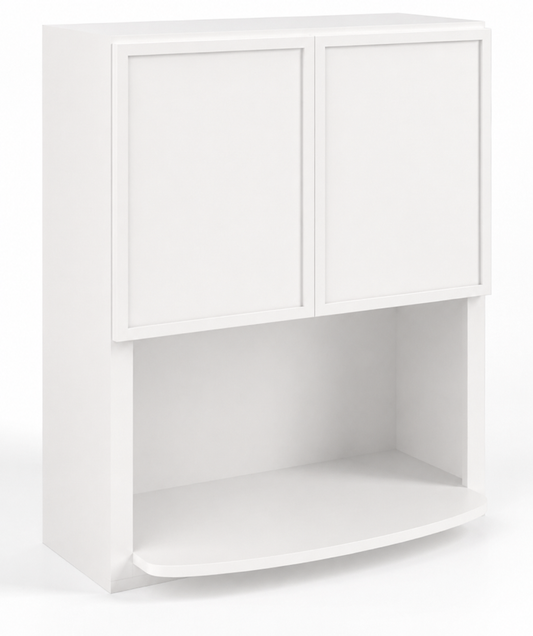 Slim White Shaker Microwave Wall Cabinet