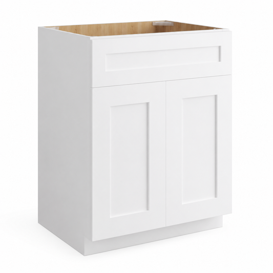 White Shaker Vanity Sink Base Cabinet