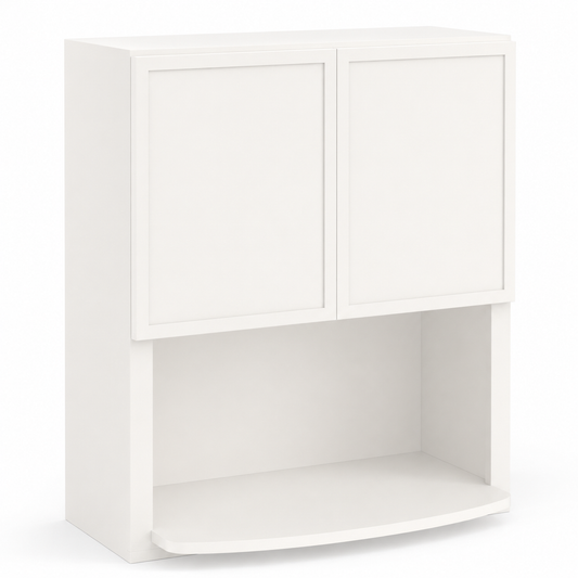 Slim White Shaker Microwave Wall Cabinet
