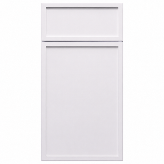 White cabinet with ajar door on a white background |USA Cabinets Outlet |