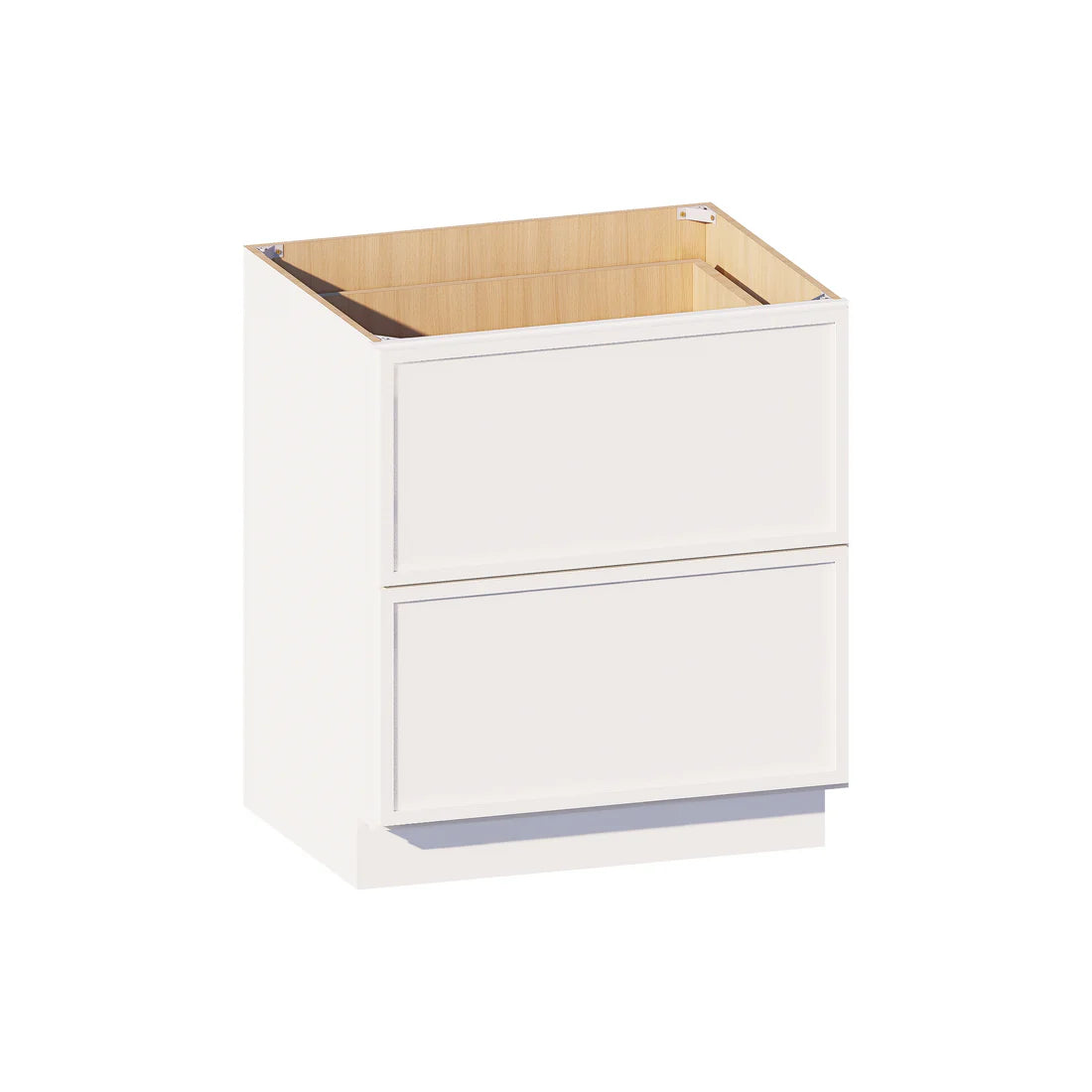 Slim Shaker White 2 Drawer Base Cabinet