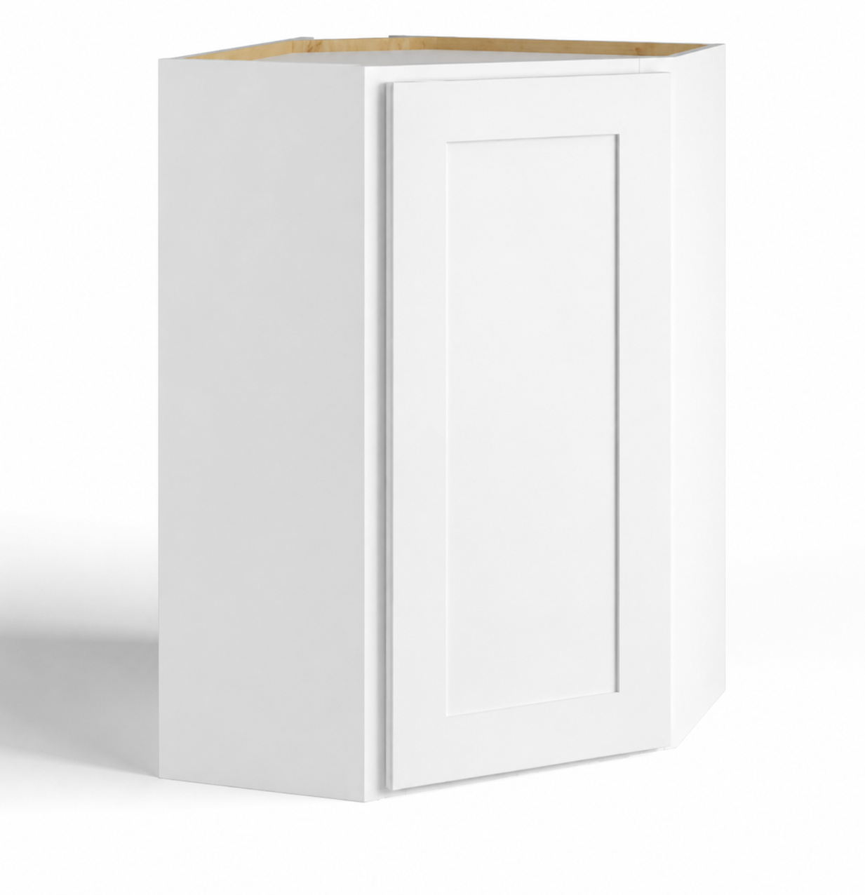 White Shaker Wall Diagonal Corner Cabinet – 24"W × 12"D