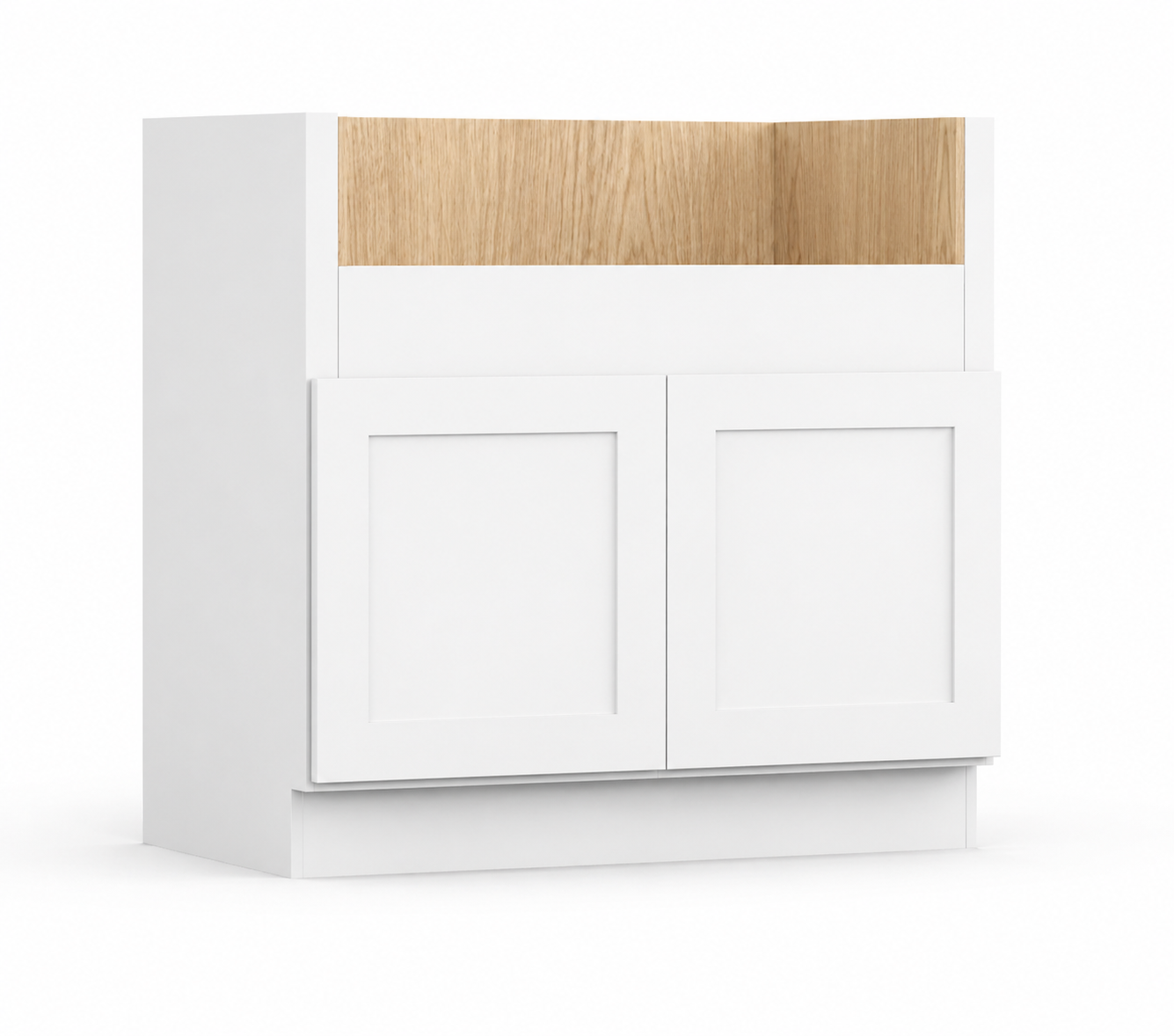 White Shaker Farmhouse Sink Base Cabinet – 2 Doors